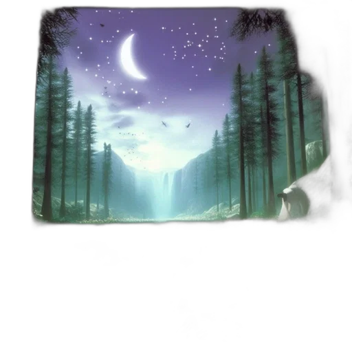 jacket, dress, concept art, fantasy art, vaporwave, night, forest, fog transparent PNG cut-out