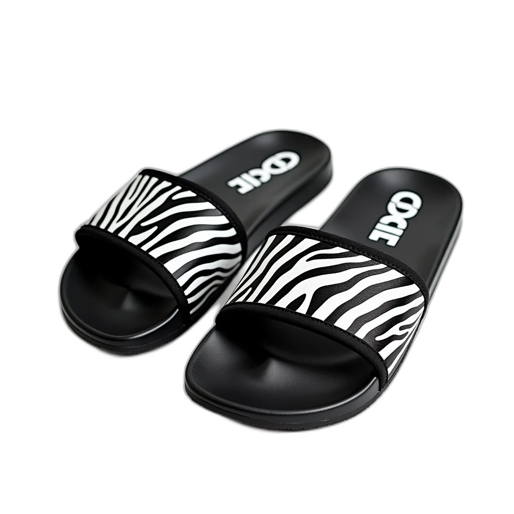 shoes, jewelry, 3d render, monochrome, pair, black, white, zebra transparent PNG cut-out