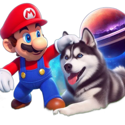 animal, creature, concept art, 3d render, photorealistic, fantasy art, outer space, mario transparent PNG cut-out