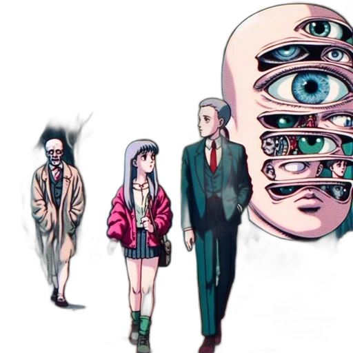 mask, robot, face, creature, cyberpunk, concept art, vaporwave, comic book art transparent PNG cut-out