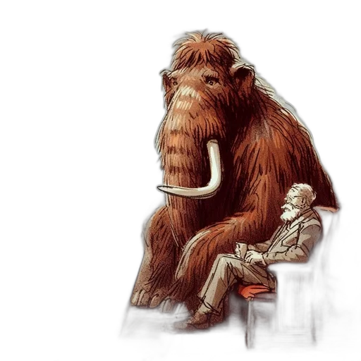 animal, creature, concept art, photorealistic, fantasy art, 3d render, forest, mammoth-like transparent PNG cut-out