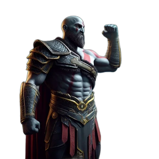 sword, concept art, 3d render, comic book art, fantasy art, dark, muscular, man transparent PNG cut-out
