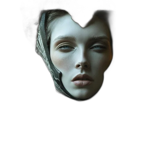 face, mask, crown, robot, photorealistic, 3d render, fantasy art, concept art transparent PNG cut-out