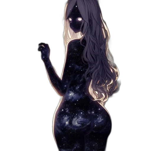 dress, mask, hair, creature, fantasy art, concept art, watercolor, anime transparent PNG cut-out