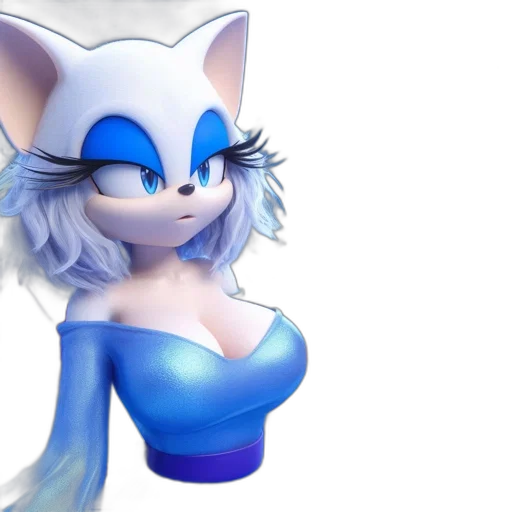 3d render, concept art, fantasy art, pixel art, blue, anthropomorphic, cat, stands transparent PNG cut-out