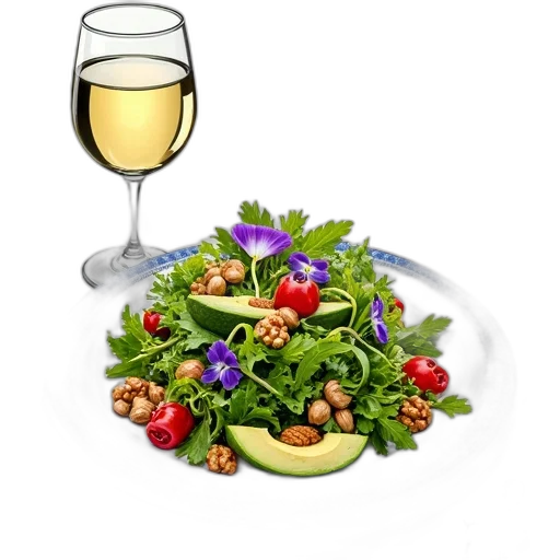 food, digital, illustration, gourmet, salad, variety, ingredients, such transparent PNG cut-out
