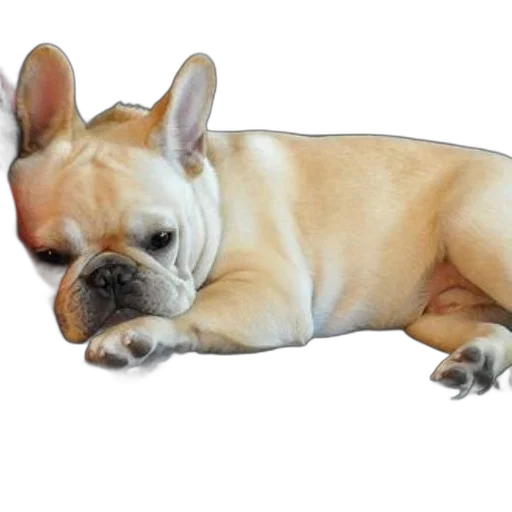 animal, creature, photorealistic, 3d render, watercolor, french, bulldog, rests transparent PNG cut-out