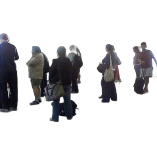 staff, jacket, 3d render, group, people, wait, airport, baggage transparent PNG cut-out