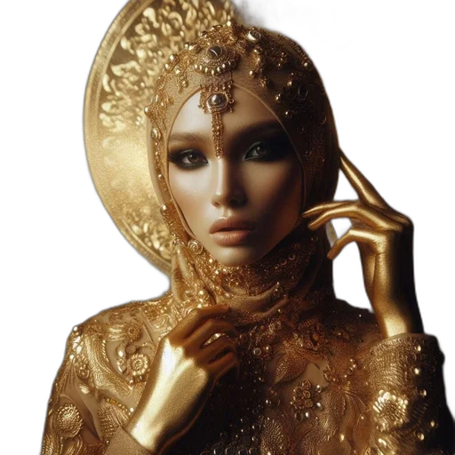 jewelry, crown, mask, dress, photorealistic, fantasy art, concept art, 3d render transparent PNG cut-out
