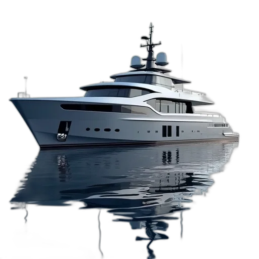 3d render, photorealistic, modern, luxury, yacht, sleek, design, multiple transparent PNG cut-out