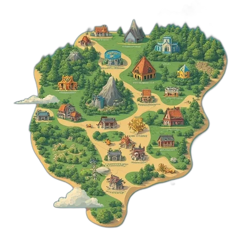 concept art, fantasy art, 3d render, pixel art transparent PNG cut-out