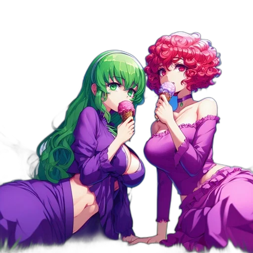 dress, flower, anime, concept art, vaporwave, pixel art, fire, outer space transparent PNG cut-out