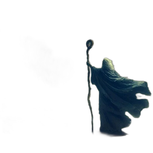 staff, umbrella, dress, mask, concept art, 3d render, fantasy art, pixel art transparent PNG cut-out