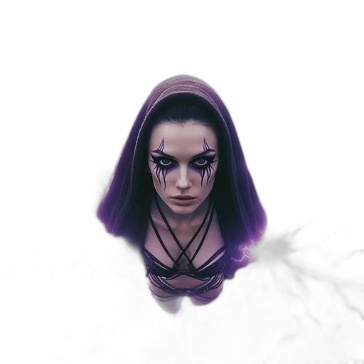 mask, face, creature, staff, fantasy art, concept art, comic book art, cyberpunk transparent PNG cut-out