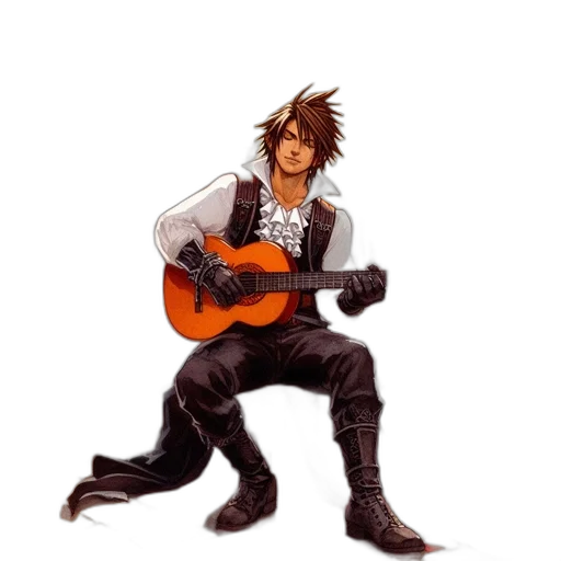 jacket, concept art, pixel art, cartoon, anime, young, man, spiky transparent PNG cut-out