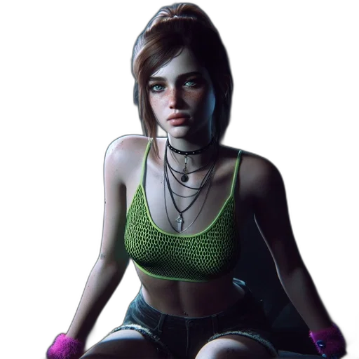 face, jacket, concept art, photorealistic, cyberpunk, 3d render, neon lights, neon transparent PNG cut-out