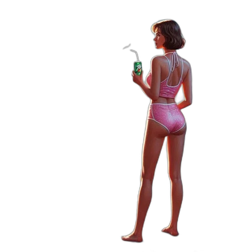 dress, bottle, umbrella, weapon, concept art, vaporwave, pixel art, photorealistic transparent PNG cut-out