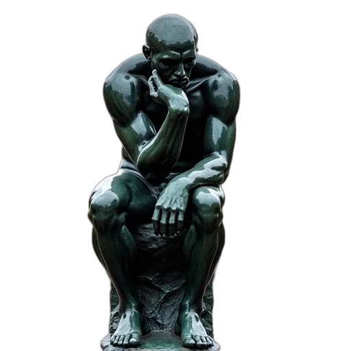 statue, thinker, front, sorbonne, paris transparent PNG cut-out