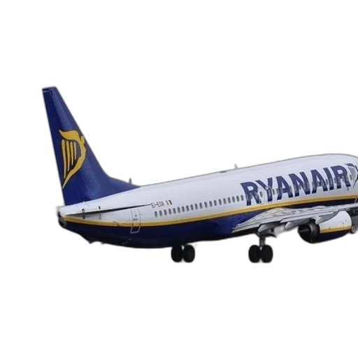 3d render, photorealistic, ryanair, airplane transparent PNG cut-out