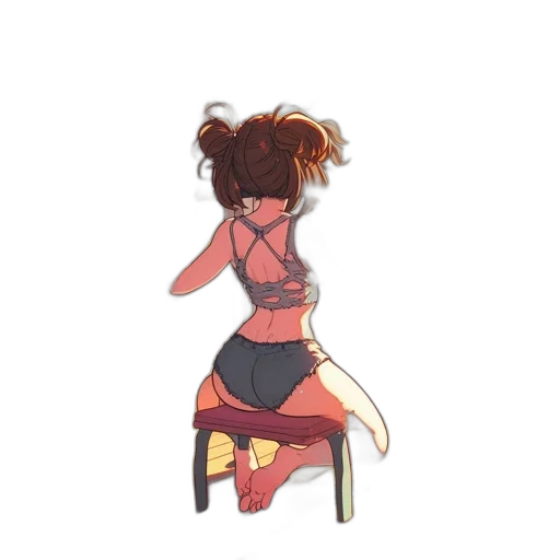 staff, weapon, dress, hair, anime, concept art, watercolor, pixel art transparent PNG cut-out