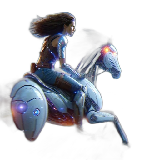 robot, weapon, concept art, fantasy art, cyberpunk, comic book art, outer space, blue transparent PNG cut-out