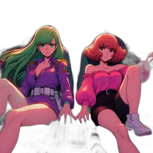 jacket, concept art, vaporwave, anime, comic book art, fire, neon lights, outer space transparent PNG cut-out