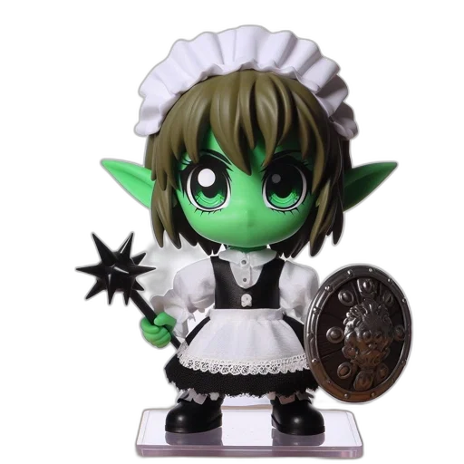 staff, 3d render, concept art, fantasy art, green-skinned, animated, character, large transparent PNG cut-out