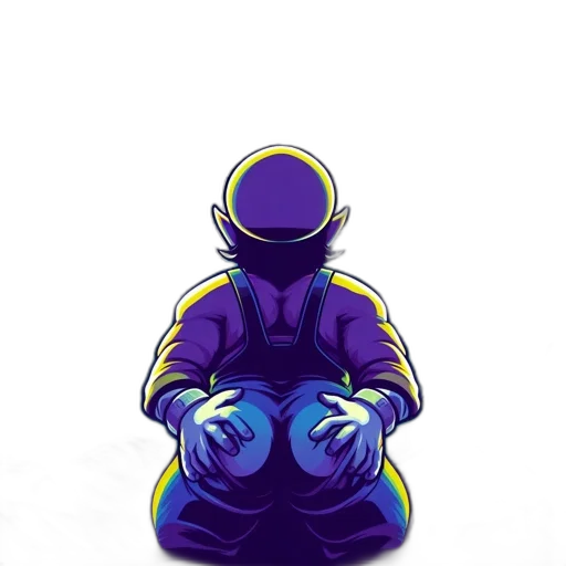 jacket, mask, staff, robot, pixel art, concept art, 3d render, comic book art transparent PNG cut-out
