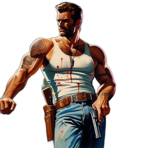 comic book art, concept art, photorealistic, fantasy art, muscular, man, dimly, lit transparent PNG cut-out