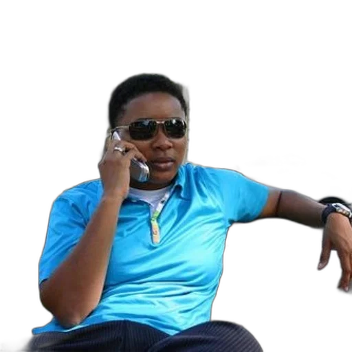 person, blue, shirt, sitting, bench, while, talking, their transparent PNG cut-out