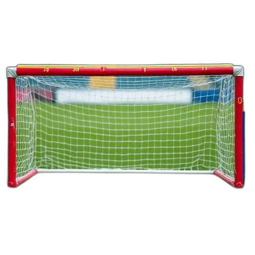weapon, close-up, view, soccer, goal, green, field, red transparent PNG cut-out
