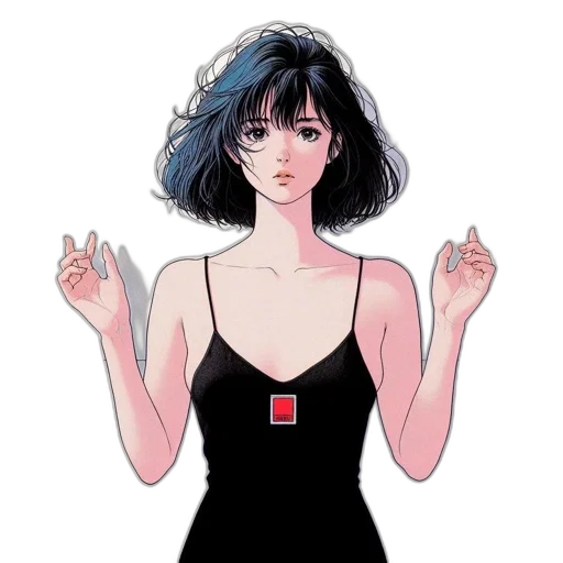 dress, jacket, robot, face, vaporwave, anime, pixel art, concept art transparent PNG cut-out