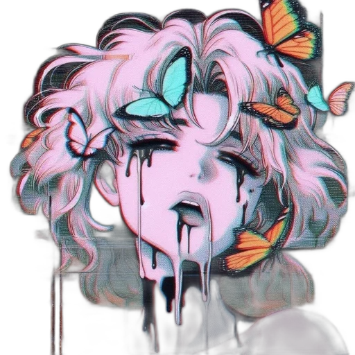 creature, face, mask, crown, vaporwave, watercolor, cyberpunk, concept art transparent PNG cut-out