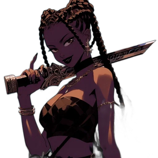 weapon, staff, sword, concept art, comic book art, cyberpunk, fantasy art, dark transparent PNG cut-out