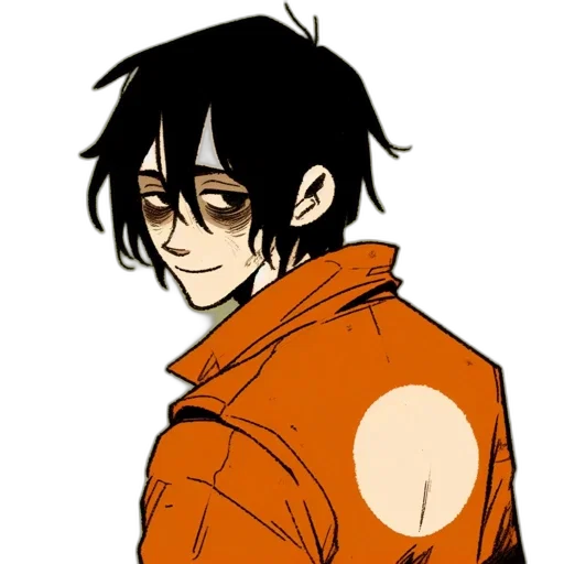 jacket, staff, cartoon, comic book art, anime, concept art, red, monochrome transparent PNG cut-out