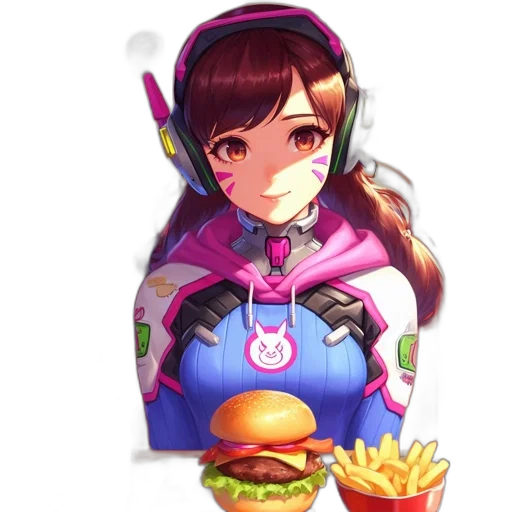 food, robot, staff, jacket, vaporwave, concept art, pixel art, anime transparent PNG cut-out
