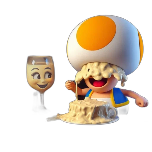 food, 3d render, concept art, inside, bar, figure, like, nintendo transparent PNG cut-out