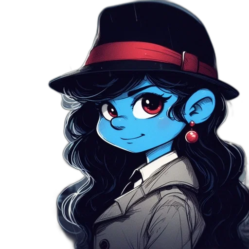 hat, staff, face, mask, cartoon, comic book art, anime, concept art transparent PNG cut-out