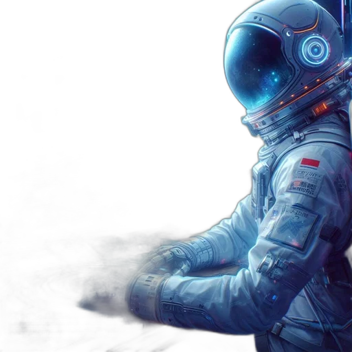 robot, mask, concept art, fantasy art, photorealistic, comic book art, outer space, fog transparent PNG cut-out