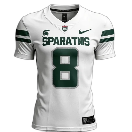 nike, michigan, state, spartans, white, road, replica, jersey transparent PNG cut-out