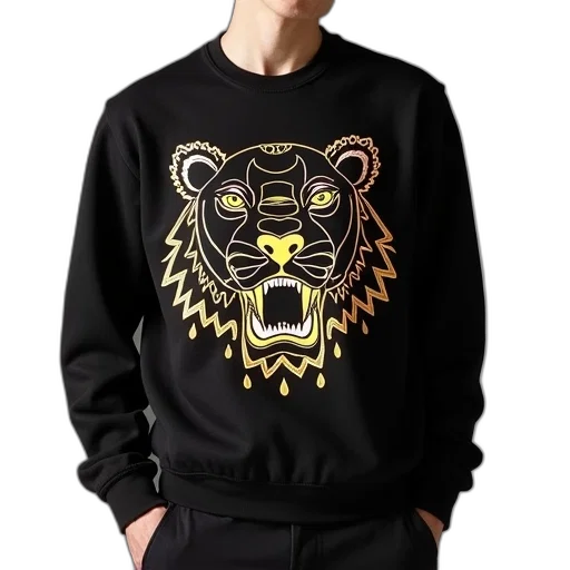 jacket, black, tiger, sweatshirt transparent PNG cut-out