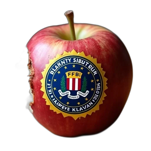 staff, rotting, apple, bite, taken, out, featuring, sticker transparent PNG cut-out