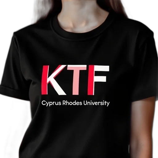 person, wearing, black, t-shirt, text, ktf, red, white transparent PNG cut-out