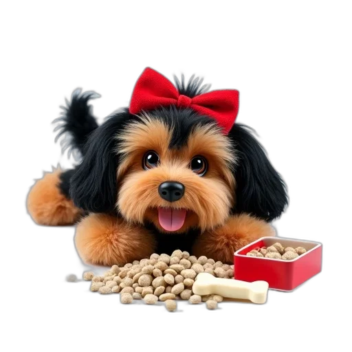 food, animal, creature, photorealistic, plush, toy, shaggy, dog transparent PNG cut-out