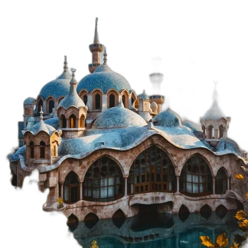 building, crown, jewelry, 3d render, concept art, fantasy art, photorealistic, underwater transparent PNG cut-out