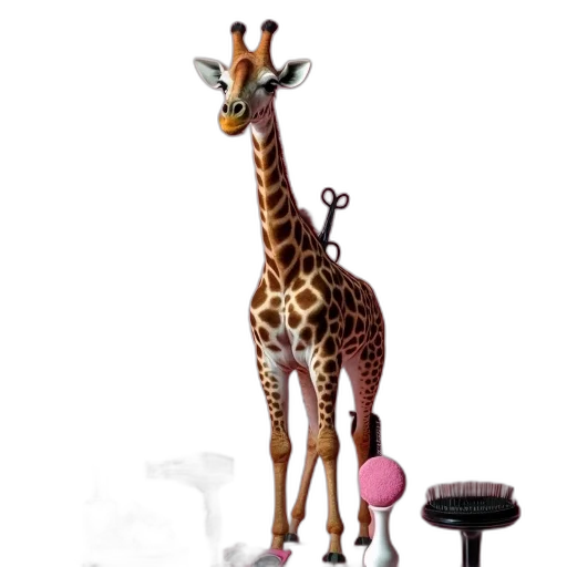 animal, staff, jewelry, creature, concept art, 3d render, giraffe, long transparent PNG cut-out