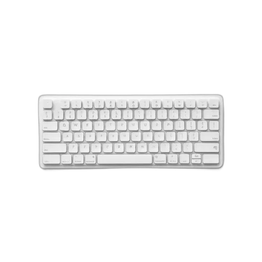 monochrome, sleek, modern, wireless, keyboard, minimalist, design, white transparent PNG cut-out