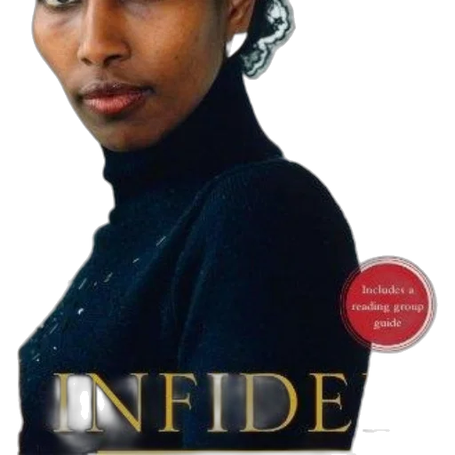 cover, infidel, features, woman, black, sweater, red, badge transparent PNG cut-out