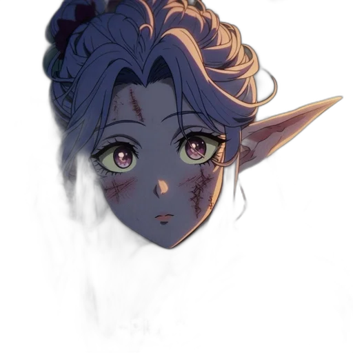 mask, face, crown, staff, concept art, fantasy art, watercolor, anime transparent PNG cut-out