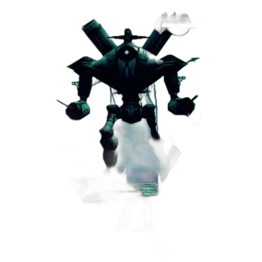 robot, weapon, creature, staff, concept art, pixel art, 3d render, fantasy art transparent PNG cut-out